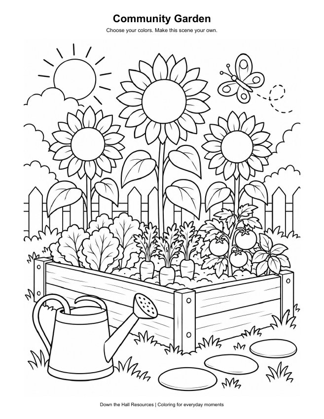 Community Garden coloring preview