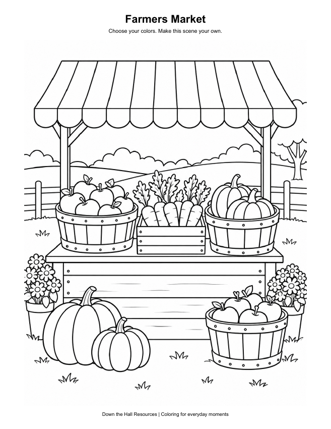 Farmers Market coloring preview