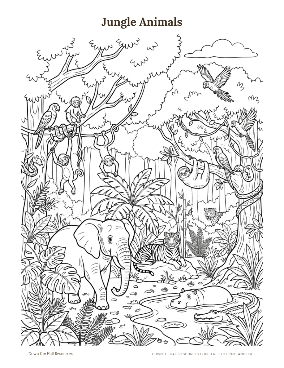 Jungle Animals worksheet preview