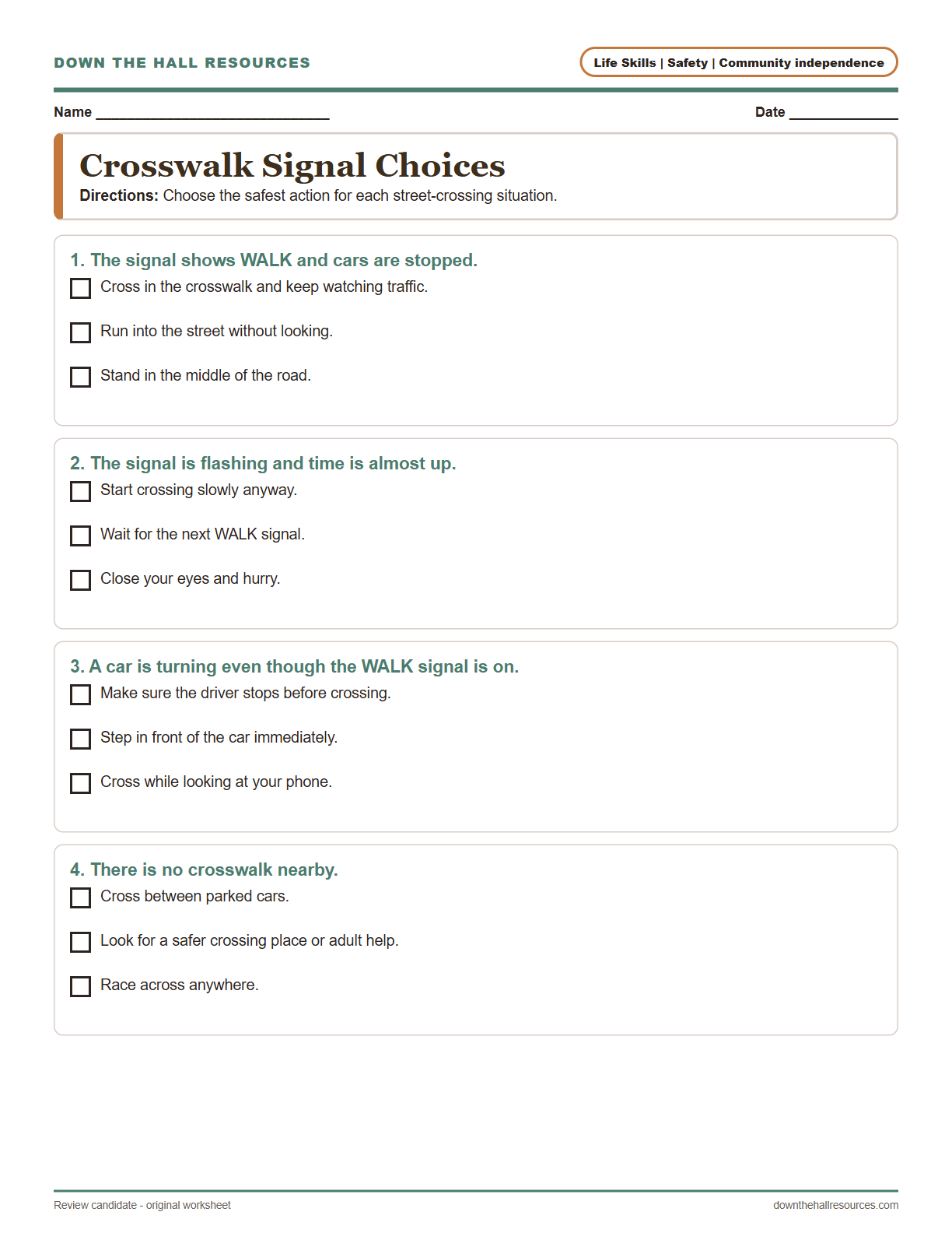 Crosswalk Signal Choices preview