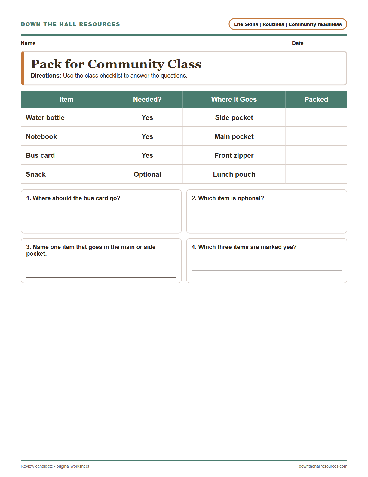 Pack for Community Class preview