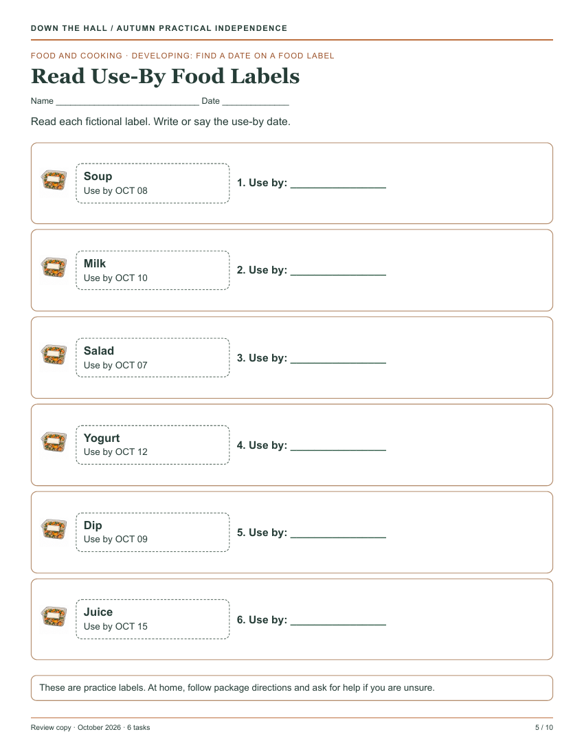 Read Use-By Food Labels preview