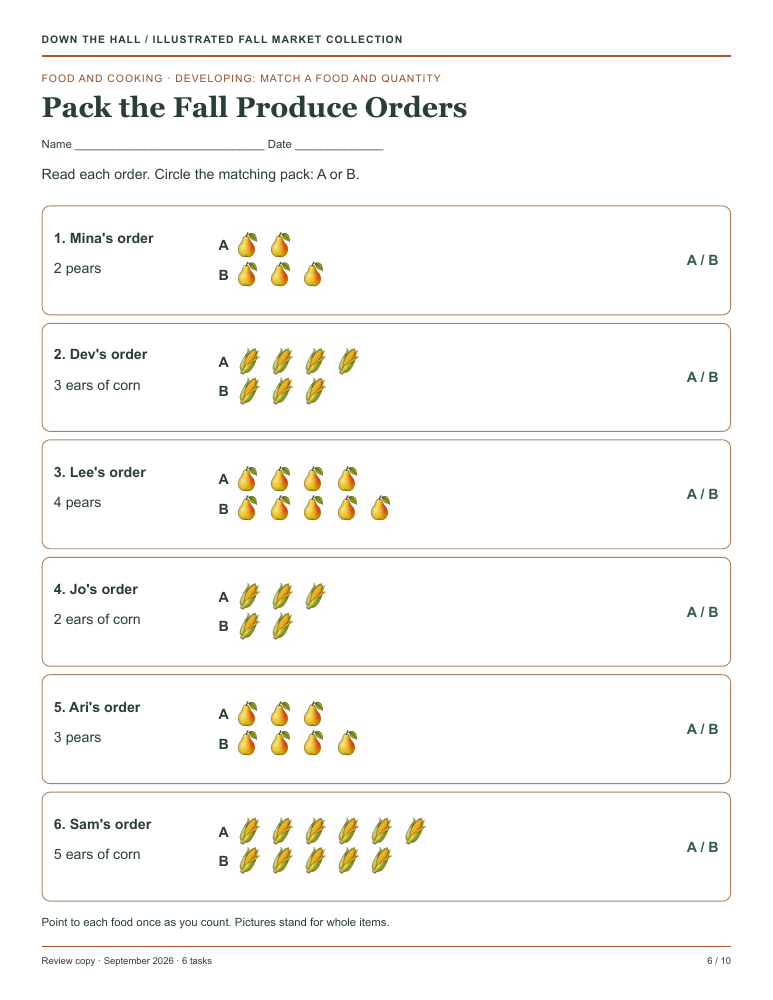 Pack the Fall Produce Orders preview