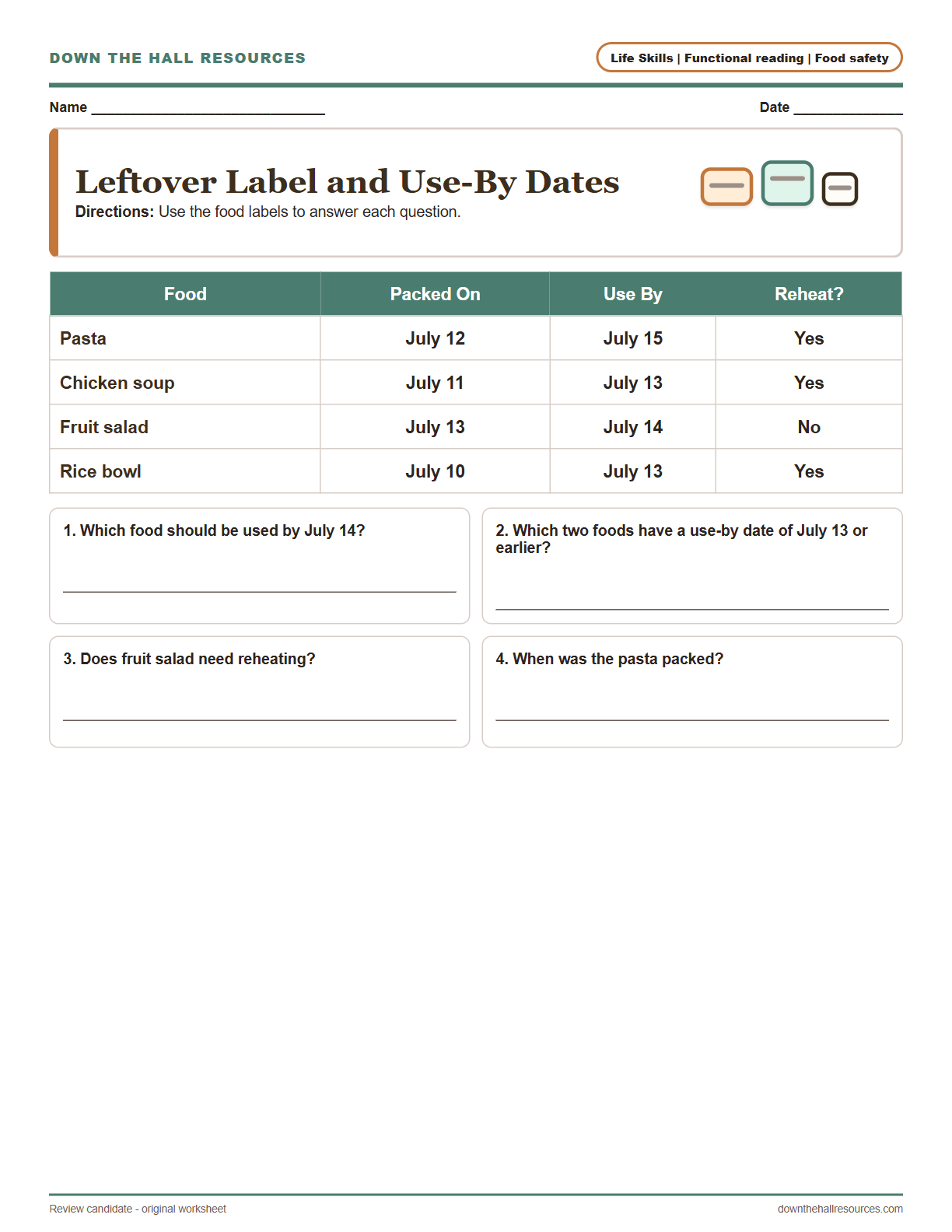 Leftover Label and Use-By Dates preview