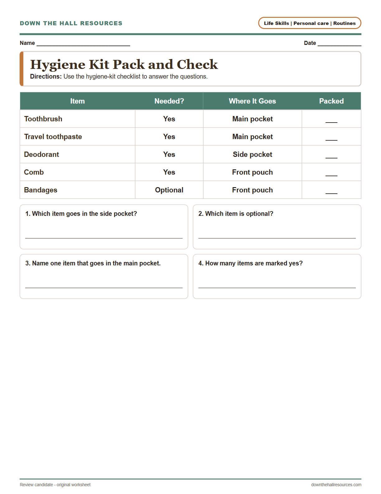Hygiene Kit Pack and Check preview