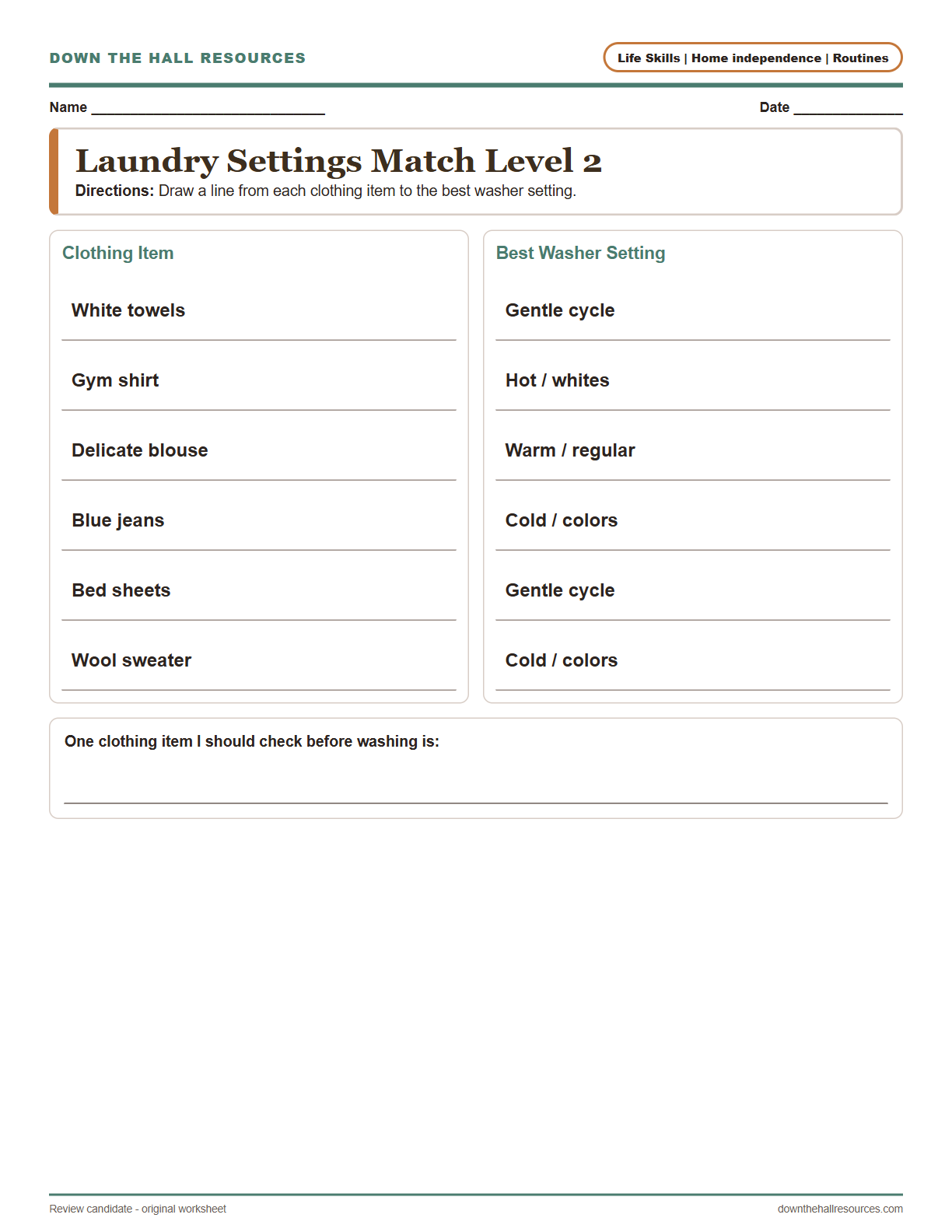 Laundry Settings Match Level 2 preview