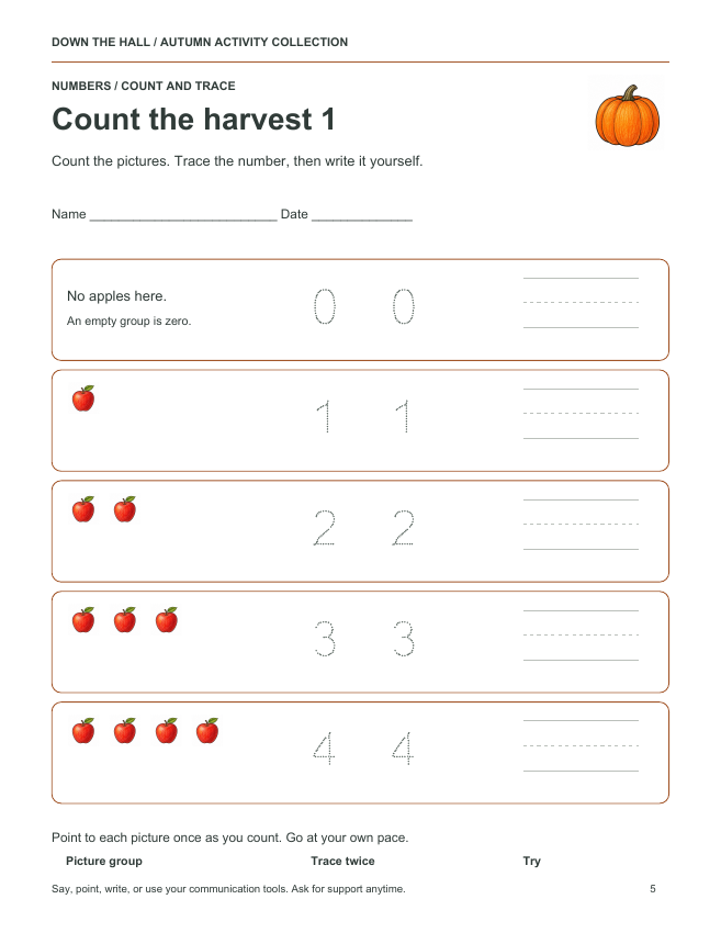 Count the Harvest 0 to 4 preview