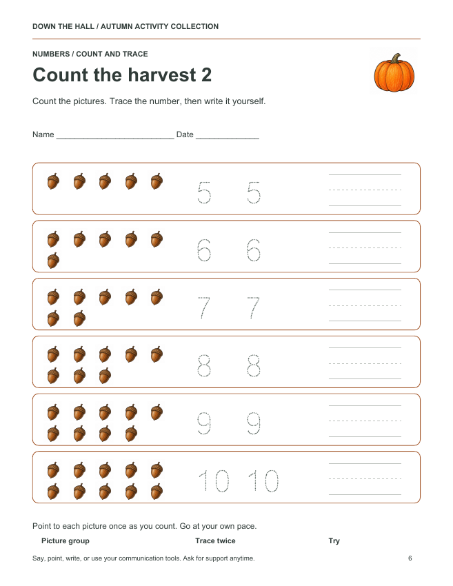 Count the Harvest 5 to 10 preview