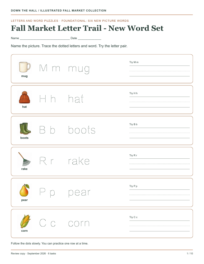 Preview of Illustrated Fall Market Pack