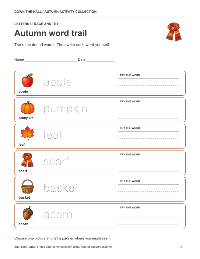 Autumn Word Trail preview