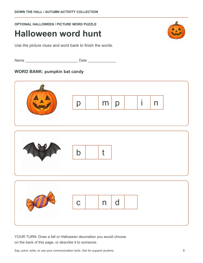 Halloween Word Hunt preview