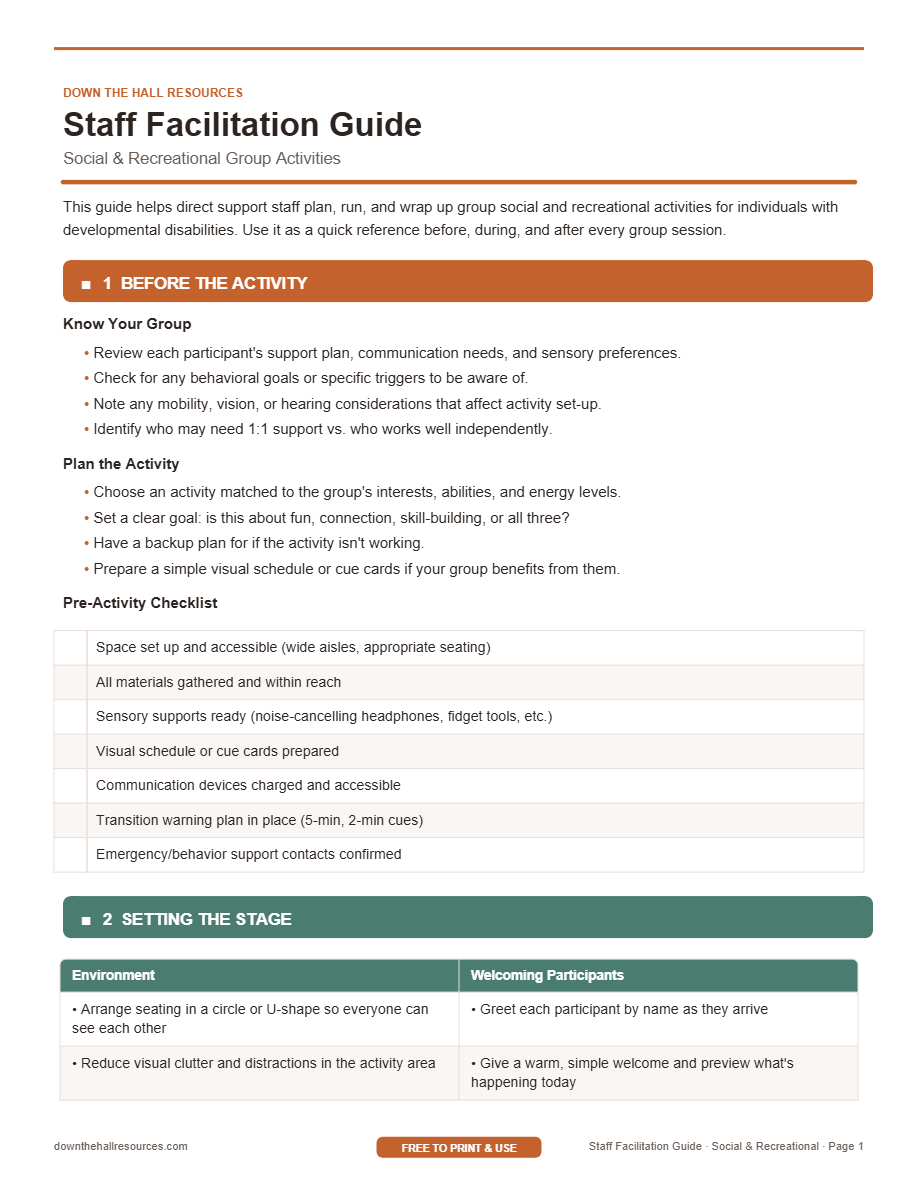 Free Life Skills Worksheets & Activities | Down the Hall Resources